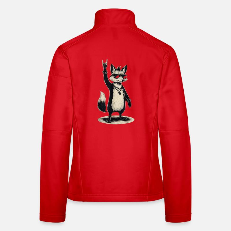 Renard berçant avec lunettes de soleil signe de main Veste en tissu softshell Femme