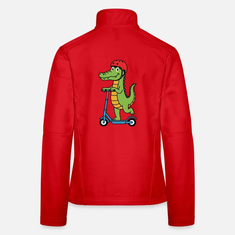 Krokodil auf einem Roller Frauen Softshelljacke