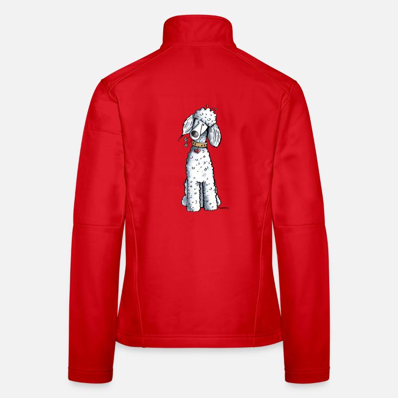 Pudel mit Blumen Frauen Softshelljacke