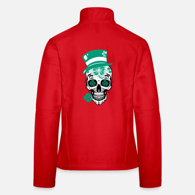 Sugar Skull St Patrick's Day Women's Softshell Jacket