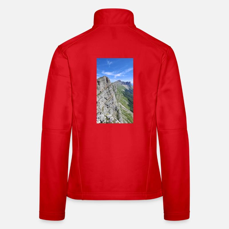 Chaîne du Balcon Est du Vercors - Women's Softshell Jacket - red
