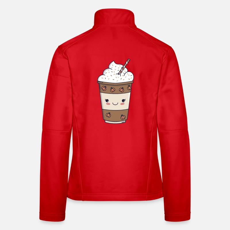 Pumpkin Spice Latte – Kawaii Fall 🍂☕ Women's Softshell Jacket