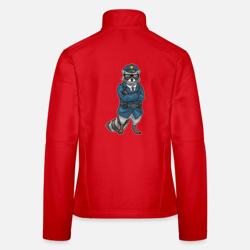 Waschbär Polizist Sonnenbrille Polizei Frauen Softshelljacke
