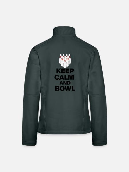 KEEP CALM AND BOWL, STRIKE MEISTER! PIN SNIPER - Women's Softshell Jacket - red - Back