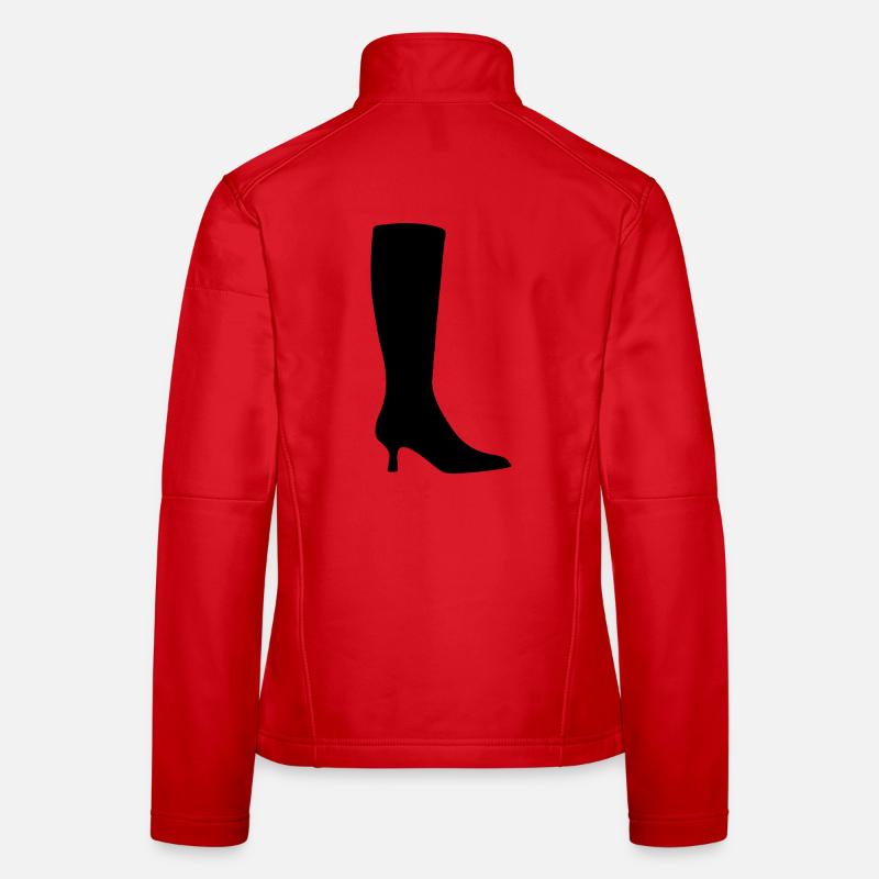 Black Boot Silhouette Frauen Softshelljacke