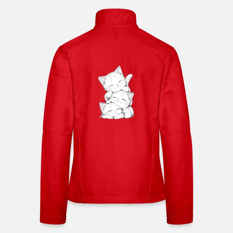 Sleeping kitten trio Women's Softshell Jacket