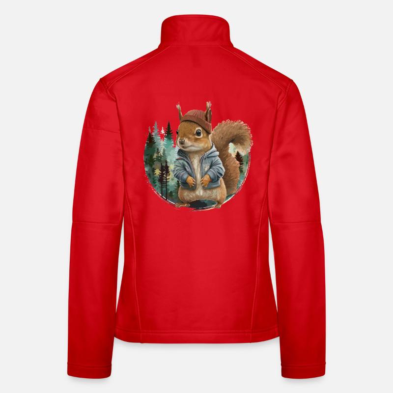 Niedliches Eichhörnchen - Frauen Softshelljacke - Rot