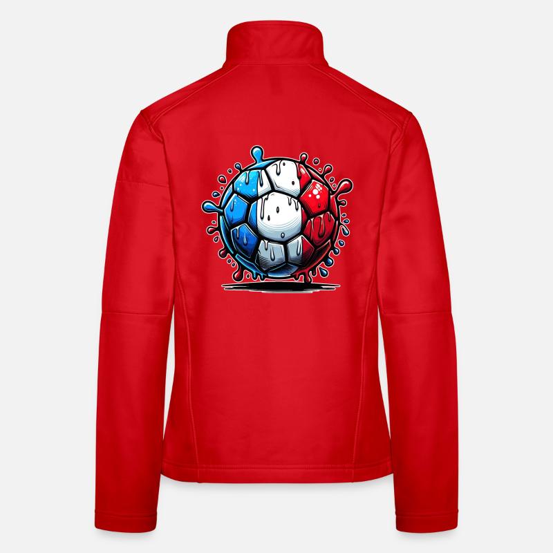Abstrakter Sneaker-Print in Flaggenfarben Frauen Softshelljacke