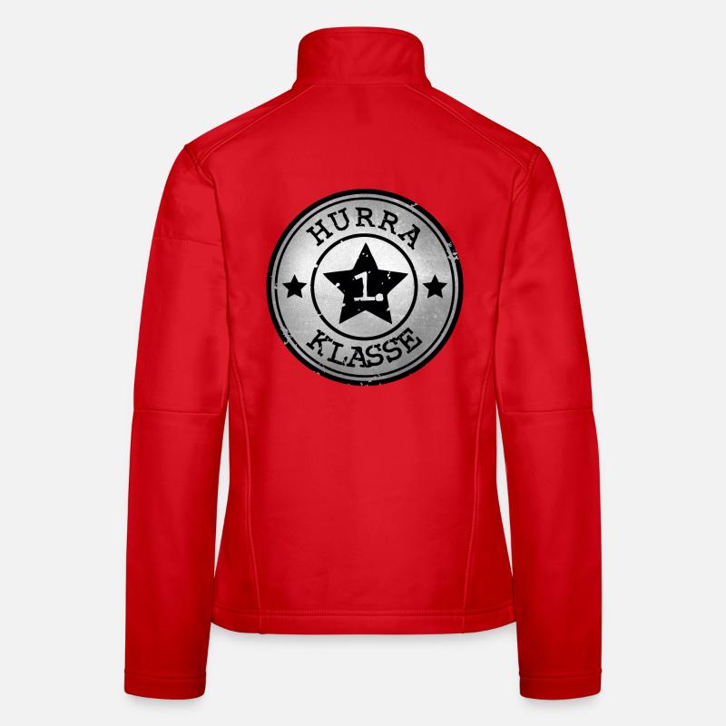 Hooray 1st Class - Star Emblem - Silver Black Women's Softshell Jacket