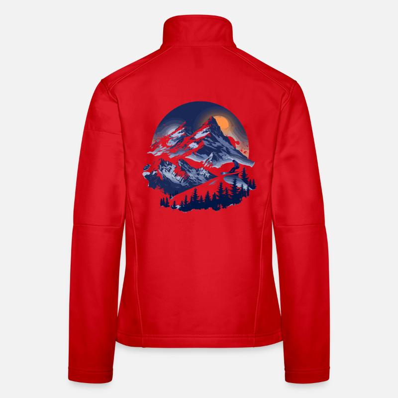 Graphismes de snowboard Veste en tissu softshell Femme