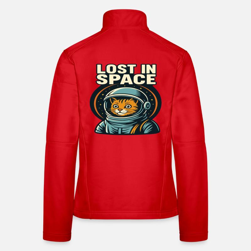 Lost in Space Katzen Astronaut Design - Women's Softshell Jacket - red