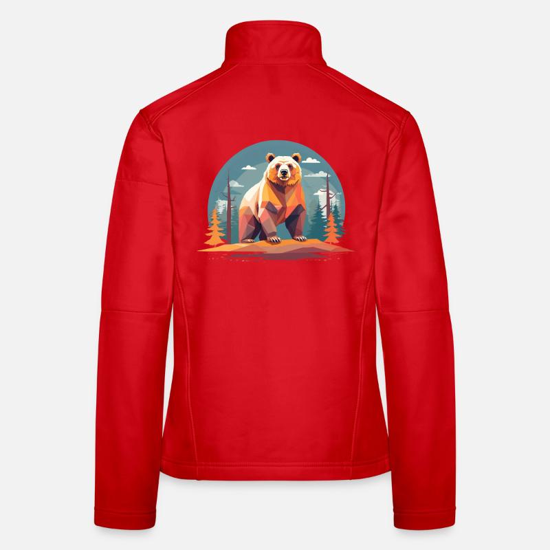 Polygonbär im Wald Frauen Softshelljacke