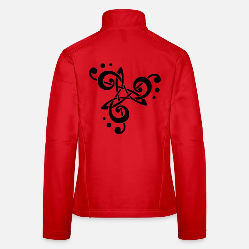 musical note in triskelion Women's Softshell Jacket