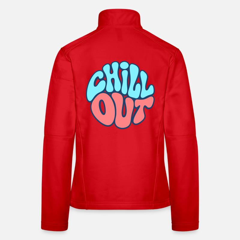 Chill Out Typography Colors Selectable Women's Softshell Jacket