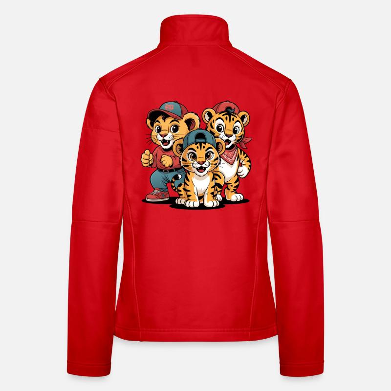 Amis Lion Tigre Léopard mignons Veste en tissu softshell Femme