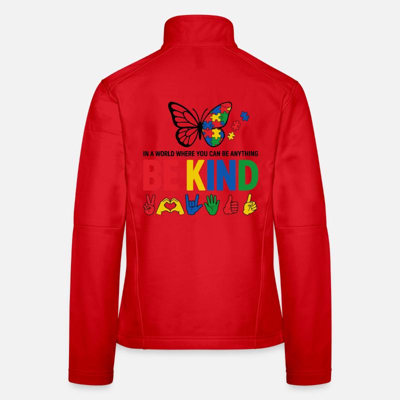 Autismus Sei freundlich Bewusstsein | Bunter Schmetterling Frauen Softshelljacke