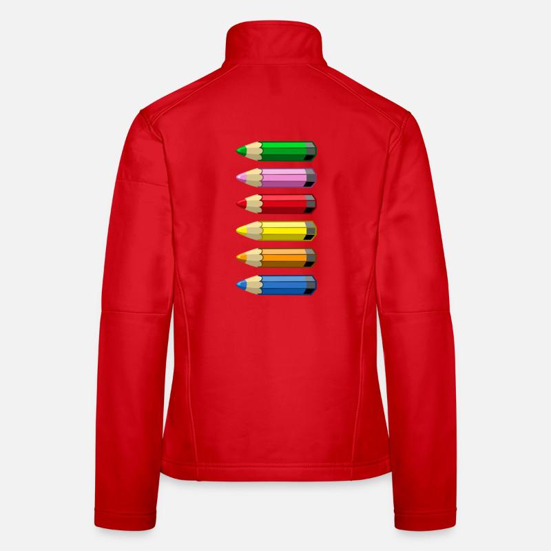 Crayons de couleurs Veste en tissu softshell Femme