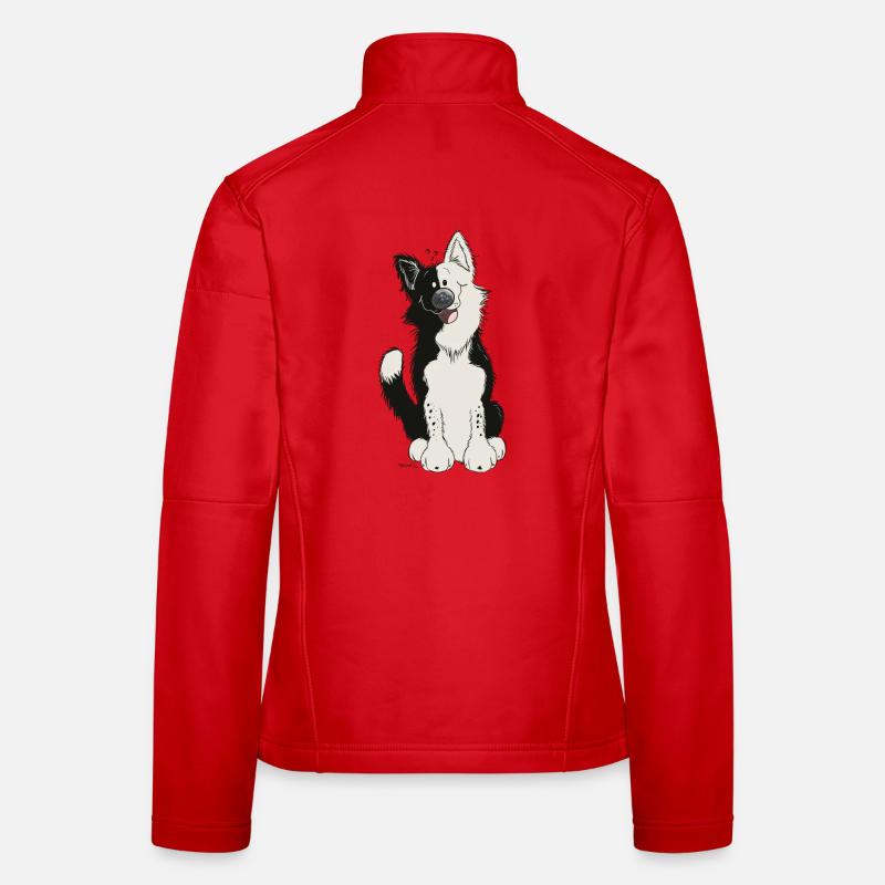 Mignon Border Collie Veste en tissu softshell Femme