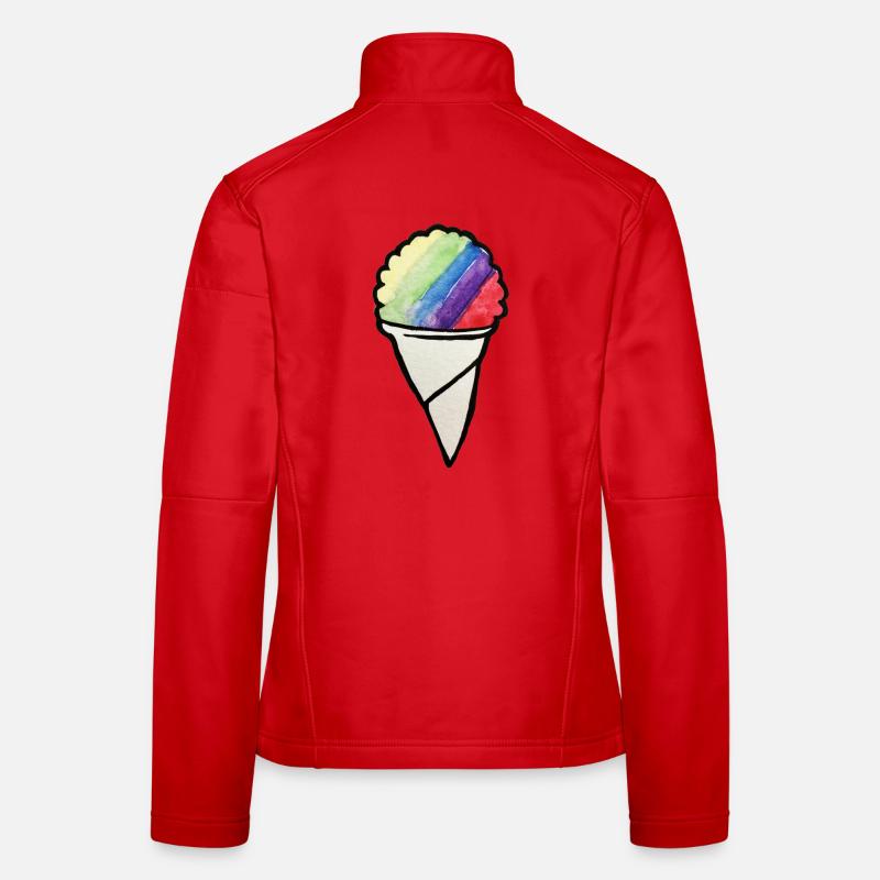 Rainbow Watercolor Cream Cone Women's Softshell Jacket