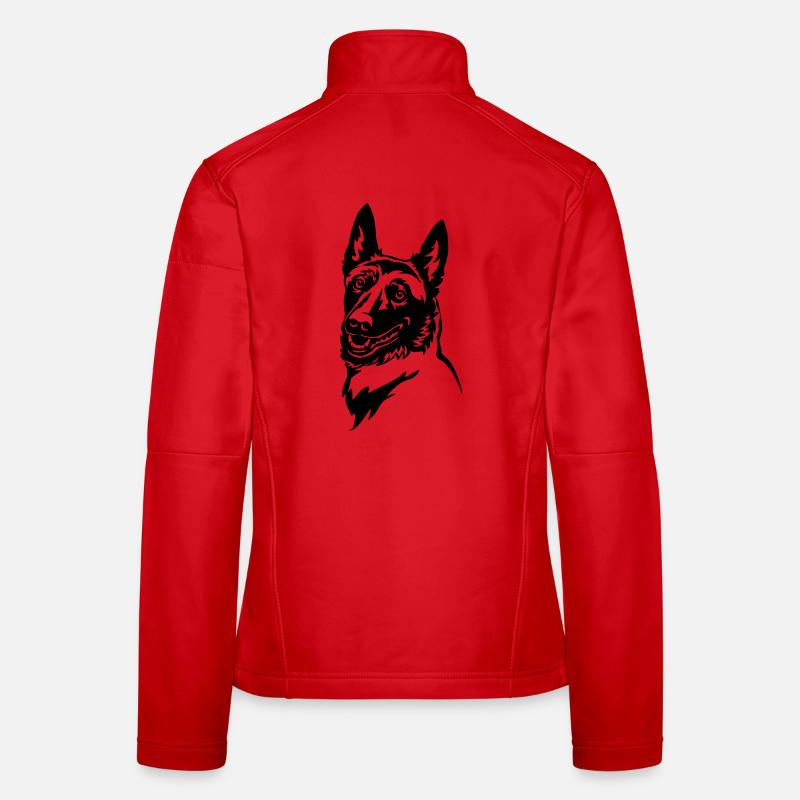 Malinois Kopf - Frauen Softshelljacke - Rot