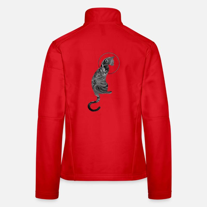 Chat océanique abstrait Veste en tissu softshell Femme