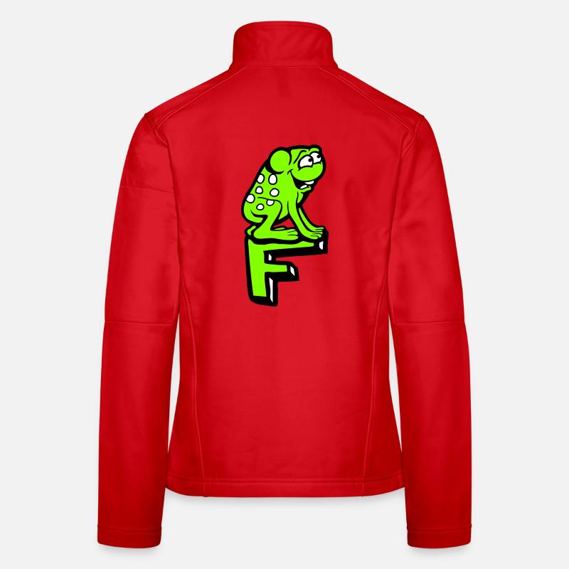 Letter F Frog Toad Name ABC Learning School Women's Softshell Jacket