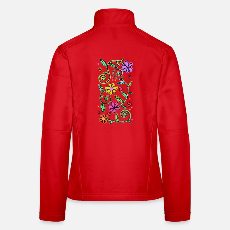 Dekorative Doodle-Gänseblümchen Frauen Softshelljacke