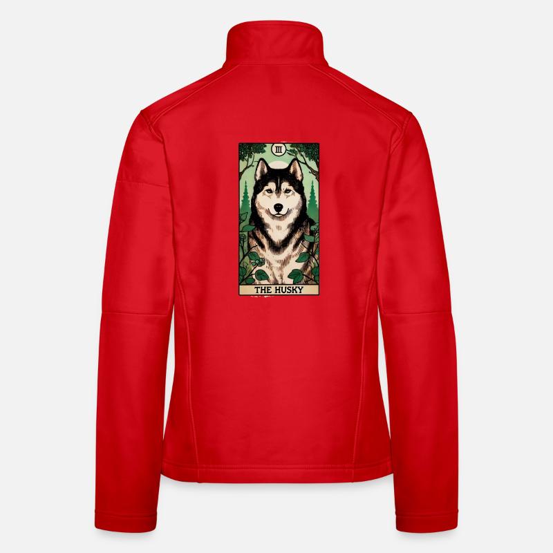 Husky Forest Tarot Card Women's Softshell Jacket
