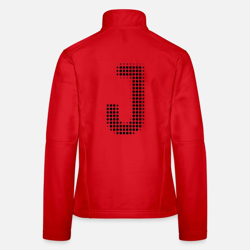 J letter dots grid Women's Softshell Jacket