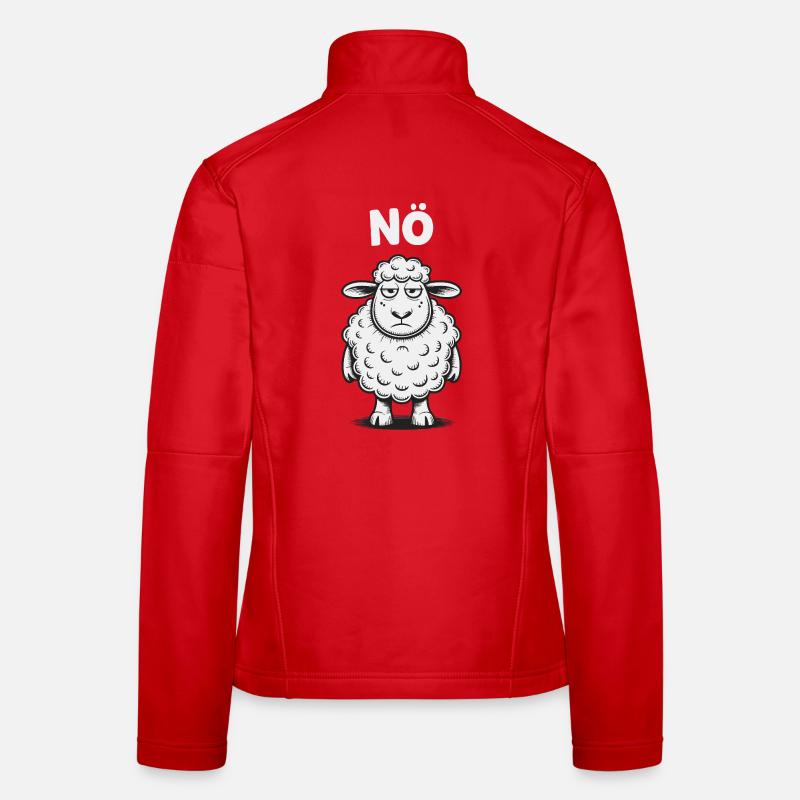 Basse-Autriche – Grumpy Sheep Humour Design Veste en tissu softshell Femme