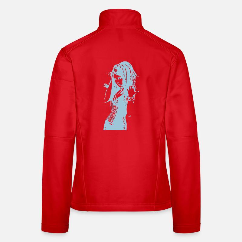 Blaue Silhouette Frauen Softshelljacke