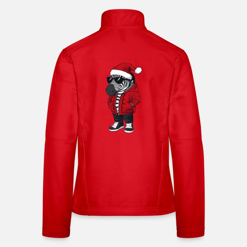 Zebra Christmas Winter Women's Softshell Jacket