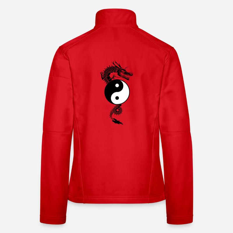 Drache Yin Yang - Frauen Softshelljacke - Rot