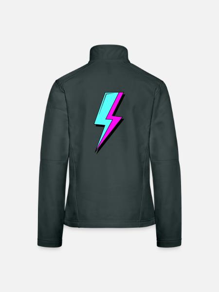 Psychedelic Neon Lightning - Women's Softshell Jacket - red - Back