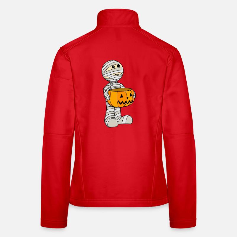 Cute Mummy with Jack-o-Lantern Women's Softshell Jacket