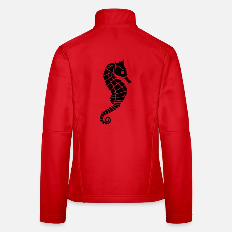 Hippocampe noir Veste en tissu softshell Femme