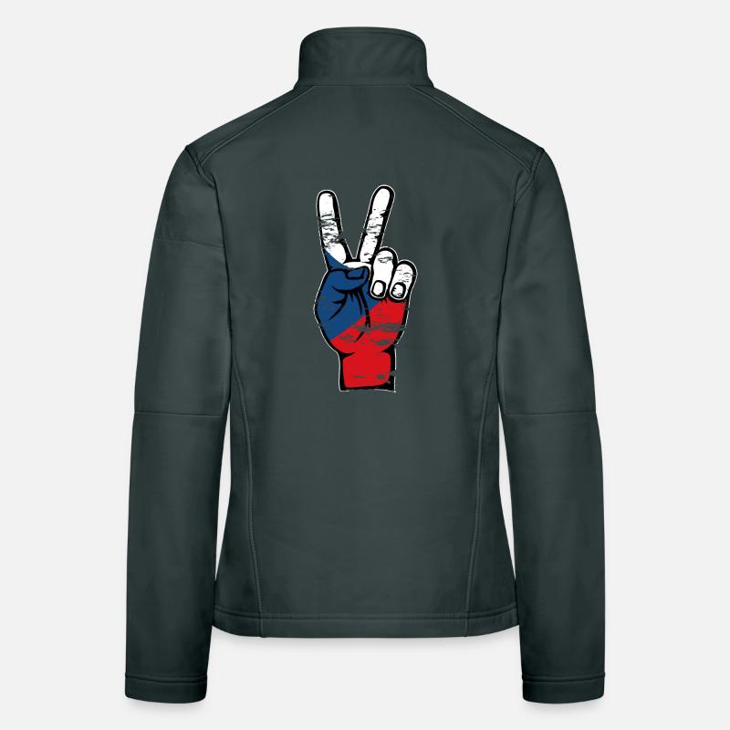 Drapeau de la République tchèque Paix Victoire Symbole utilisé Veste en tissu softshell Femme