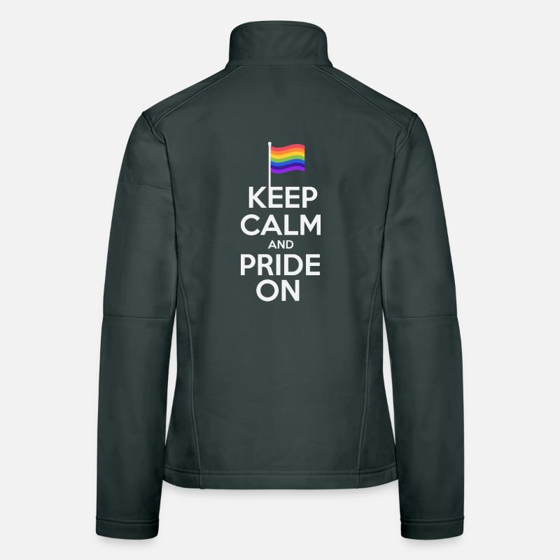 Keep Calm Pride On Rainbow Flag Design Frauen Softshelljacke
