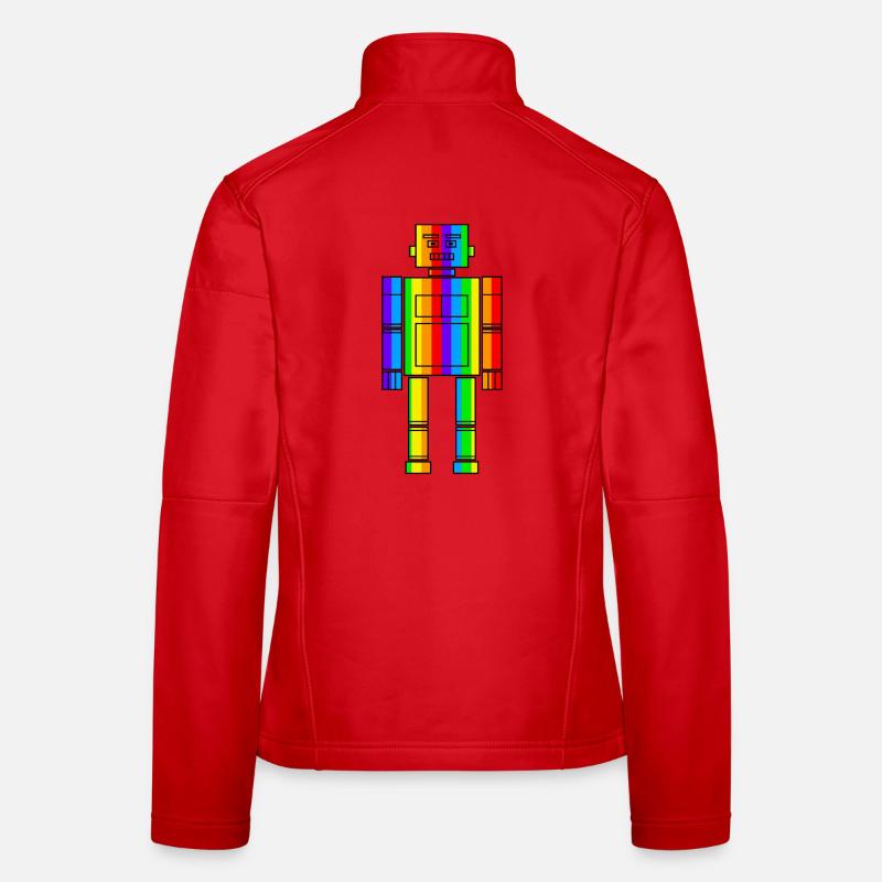 Regenbogen Roboter Frauen Softshelljacke
