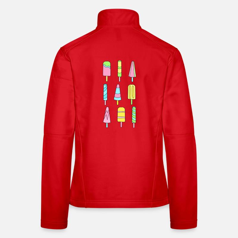 Bunte Eis am Stiel - Frauen Softshelljacke - Rot