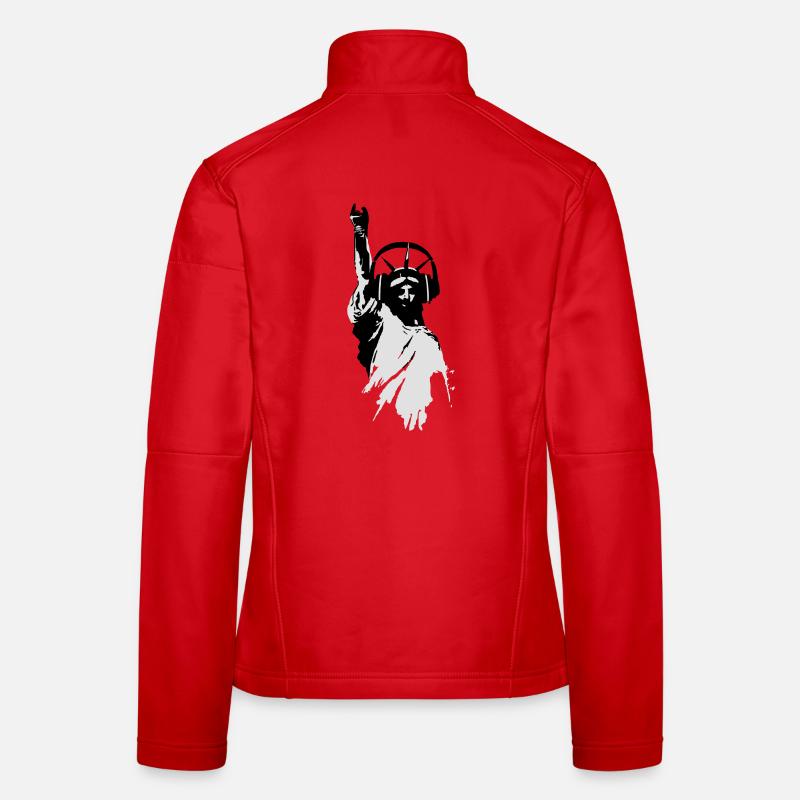 DJane Lady Liberty mit Kopfhörer Frauen Softshelljacke