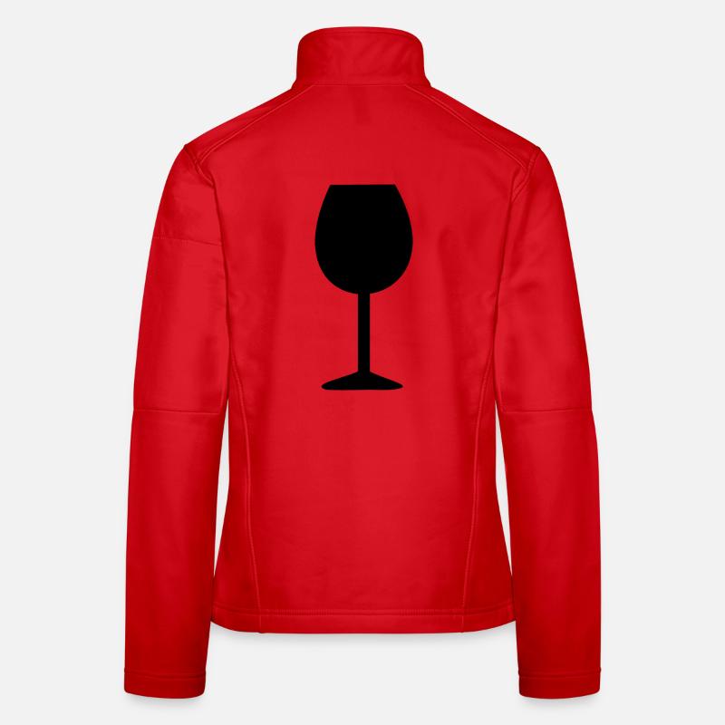 Weinglas, Wein Frauen Softshelljacke