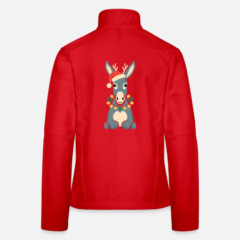 Âne Elfe Noël Drôle Mignon Mignon Cadeau Veste en tissu softshell Femme