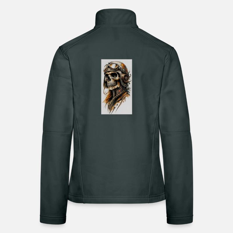 Skelettpilot im Steampunk-Style Frauen Softshelljacke