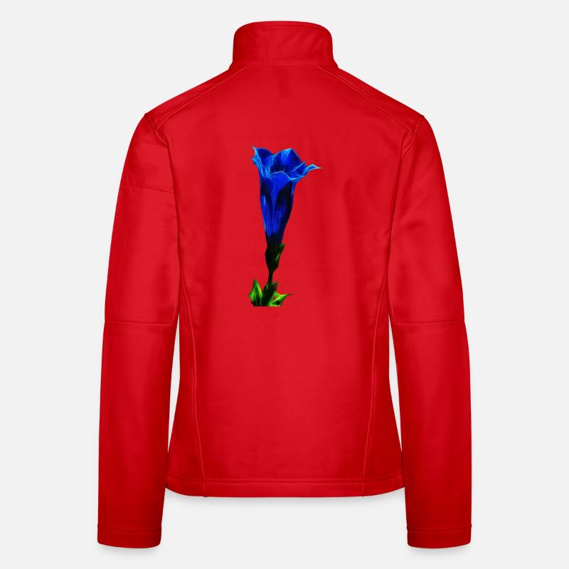 Luminous Alpine Gentian – Digital Art - Women's Softshell Jacket - red