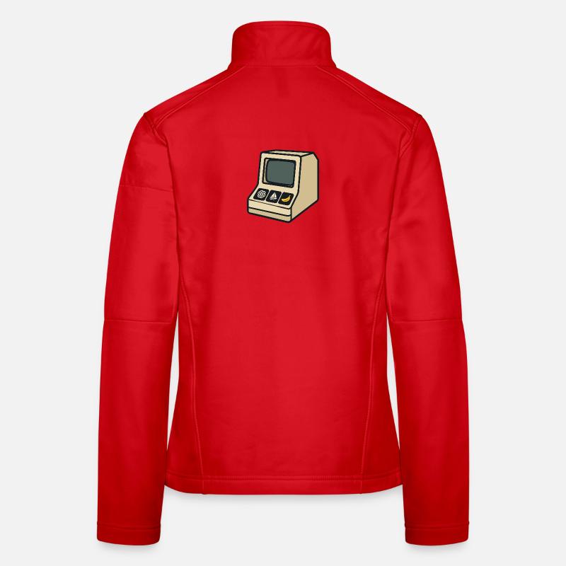 Retro AI computer with iconic symbols Women's Softshell Jacket