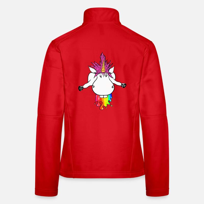 Regenbogen Einhorn Farbklecks Regenbogenkotze - Frauen Softshelljacke - Rot