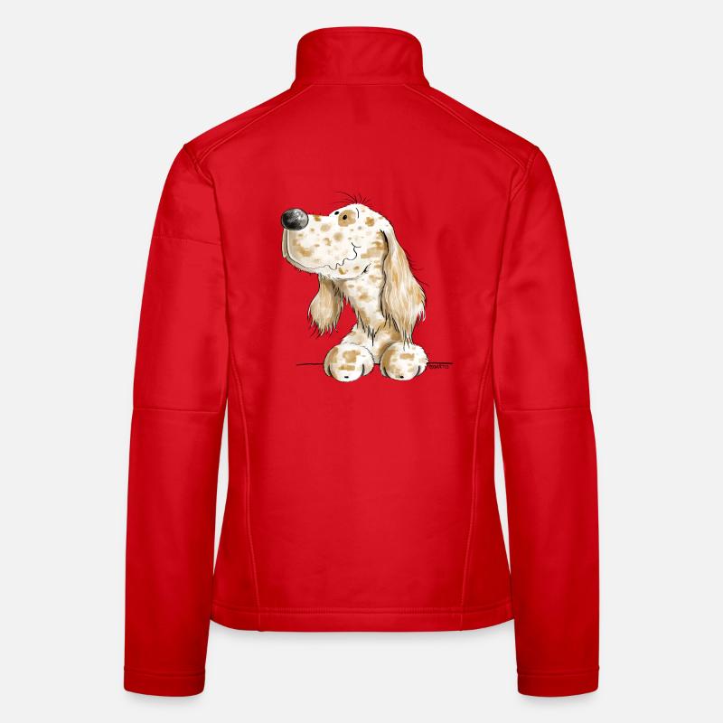 Englischer Setter Kopf I Hunde Comic Geschenk Frauen Softshelljacke
