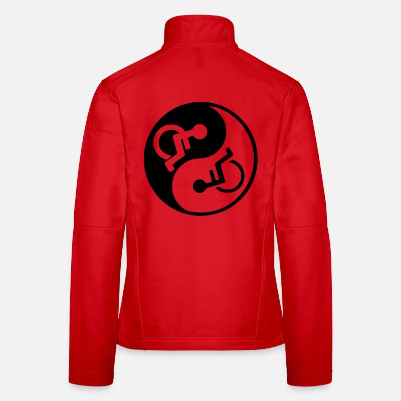 Rollstuhl Yin und Yang Symbol Bild # - Frauen Softshelljacke - Rot