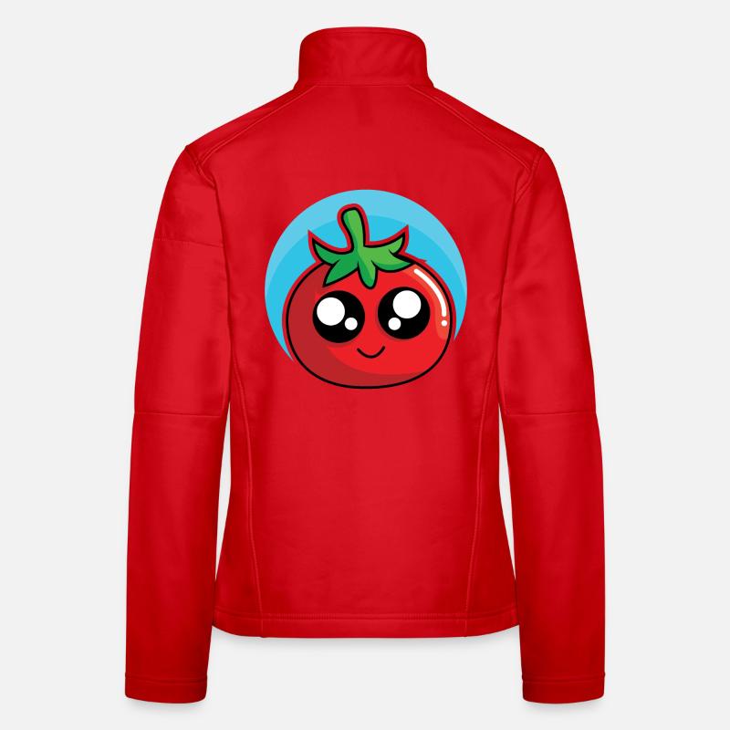 Fröhliche Tomate Frauen Softshelljacke